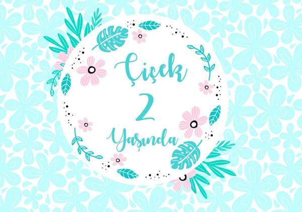 Çiçek Temalı Doğum Günü Afişi 70X100 cm - Image 1