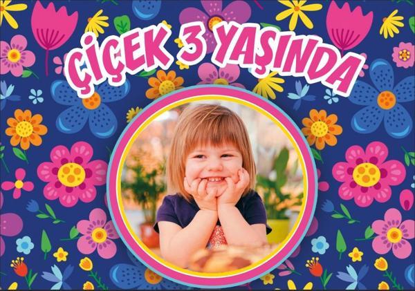 Çiçek Temalı Doğum Günü Afişi 70X100 cm - Image 1