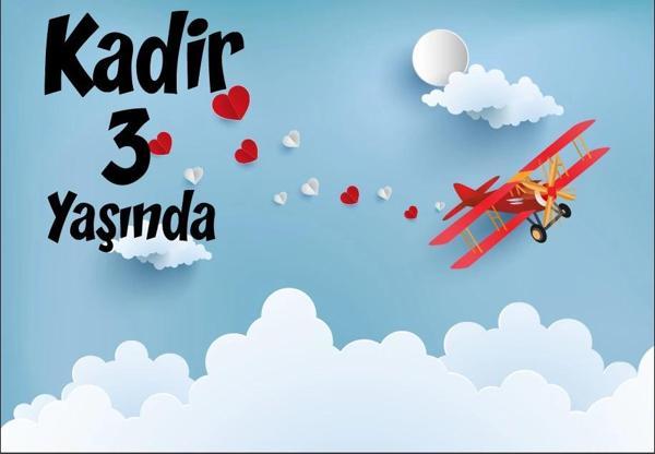 Gökyüüzü ve Uçak Doğum Günü Afişi 70X100 cm - Image 1