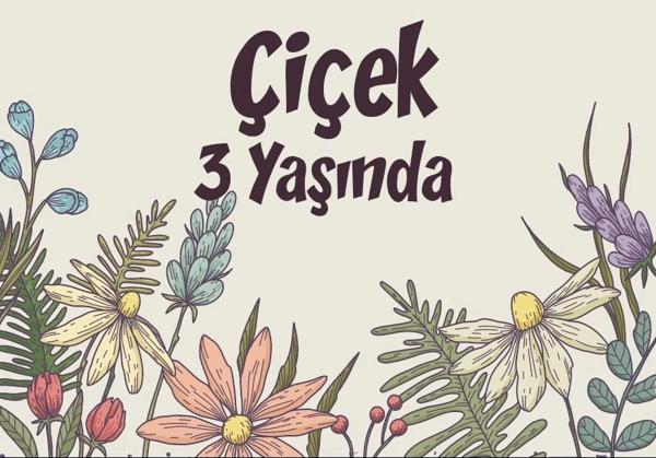 Çiçekler Temalı Doğum Günü Afişi 35X50 cm - Image 1