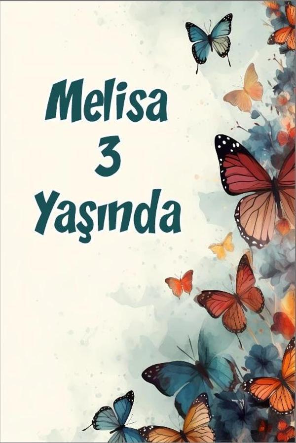 Renkli Kelebekler Temalı Doğum Günü Afişi -6 70X100 cm - Image 1