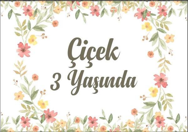 Çiçekler Temalı Doğum Günü Afişi -2 50X70 cm - Image 1