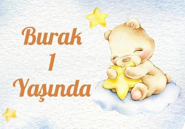 Ayı Temalı Doğum Günü Afişi 70X100 cm - Image 1