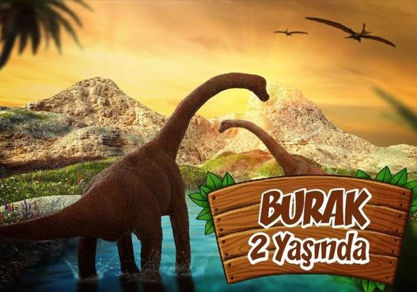 Dinozor Temalı Doğum Günü Afişi 70X100 cm - Image 1