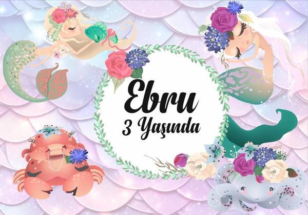 Deniz Kızı Temalı Doğum Günü Afişi 100X150 cm - Image 1