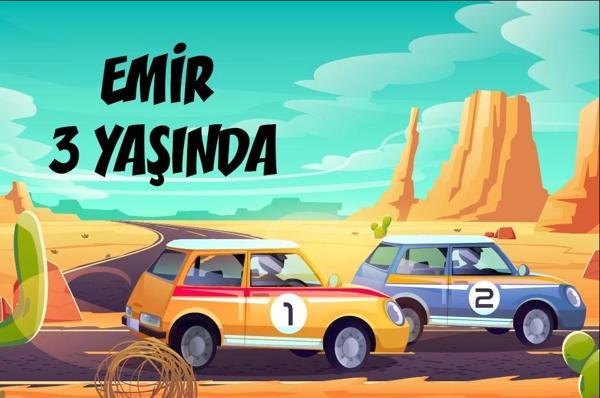 Yarış Arabası Temalı Doğum Günü Afişi 50X70 cm - Image 1