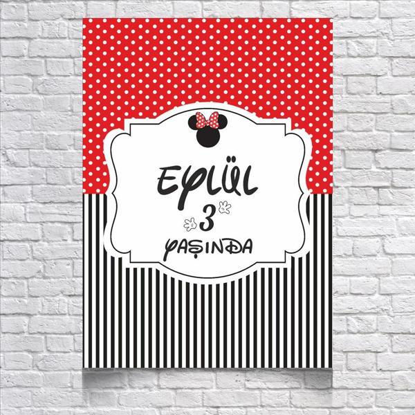 Çizgili Puantiyeli Doğum Günü Afişi 70X100 cm - Image 1
