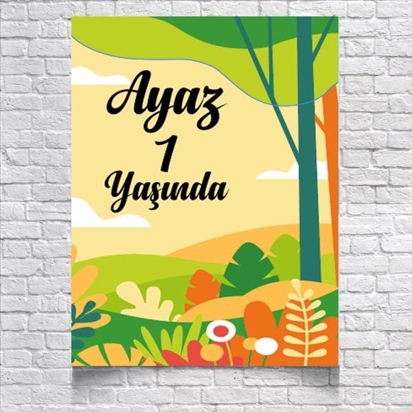 İlkbahar Temalı Doğum Günü Afişi 100X150 cm - Image 1