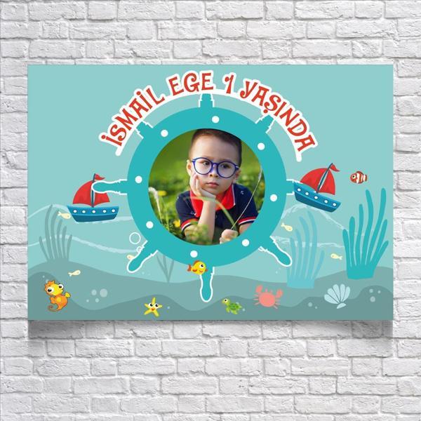Denizci Temalı Doğum Günü Afişi 50X70 cm - Image 1