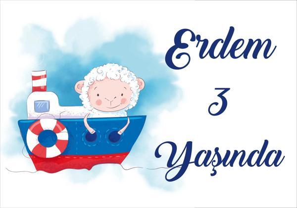 Gemi Temalı Doğum Günü Afişi 70X100 cm - Image 1