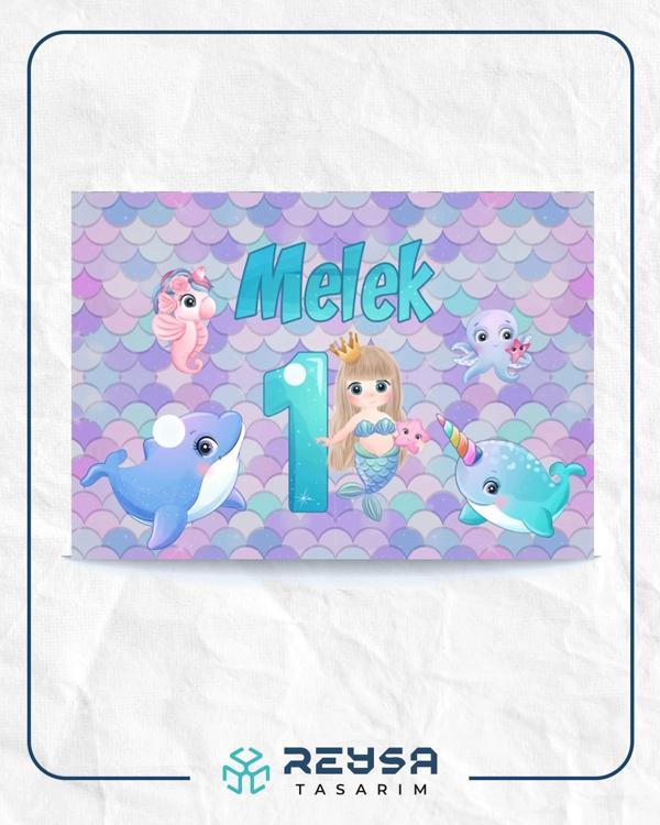 Deniz Kızı Temalı Doğum Günü Afişi 50X70 cm - Image 1