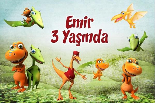 Dinozorlar Temalı Doğum Günü Afişi 100X150 cm - Image 1