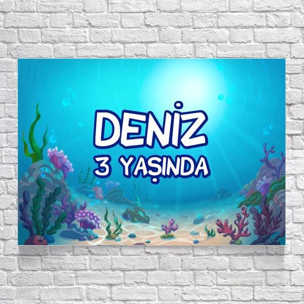 Deniz Temalı Doğum Günü Afişi 100X150 cm - Image 1
