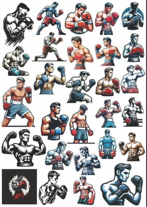Dövüşçü Boksör Sticker Set - Image 1