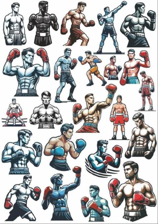 Dövüşçü Boksör Sticker Set - Image 1