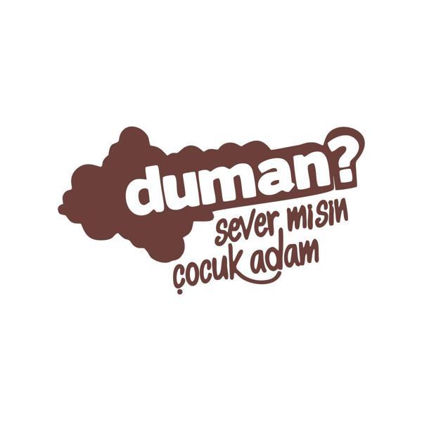 Duman Sever Misin Çocuk Adam Araba Sticker 17x17 Cm Kahverengi - Image 1