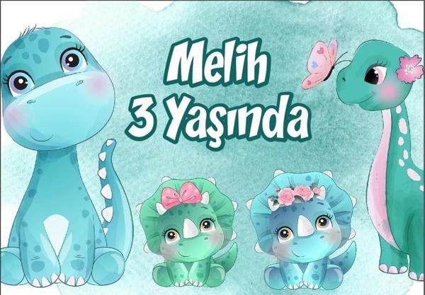 Dinozorlar Temalı Doğum Günü Afişi 50X70 cm - Image 1