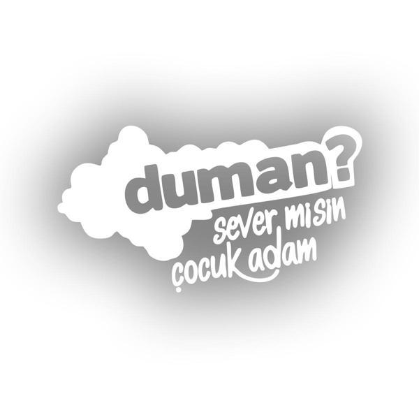 Duman Sever Misin Çocuk Adam Araba Sticker 17x17 Cm Beyaz - Image 1