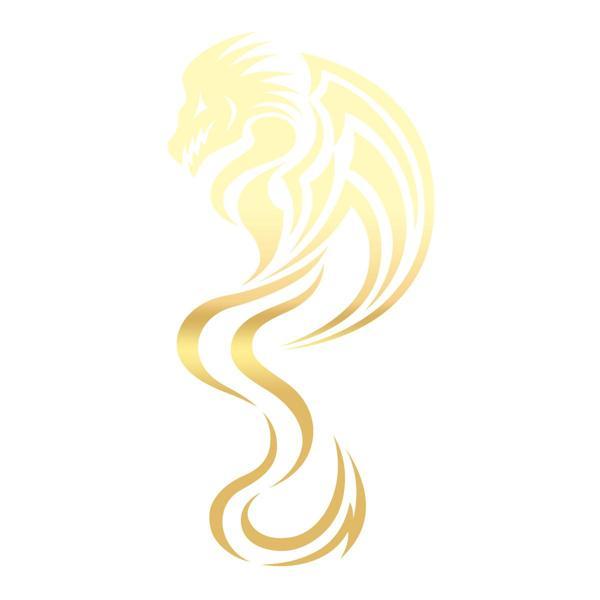 Ejderha Sticker 17x17 Cm Gold - Image 1