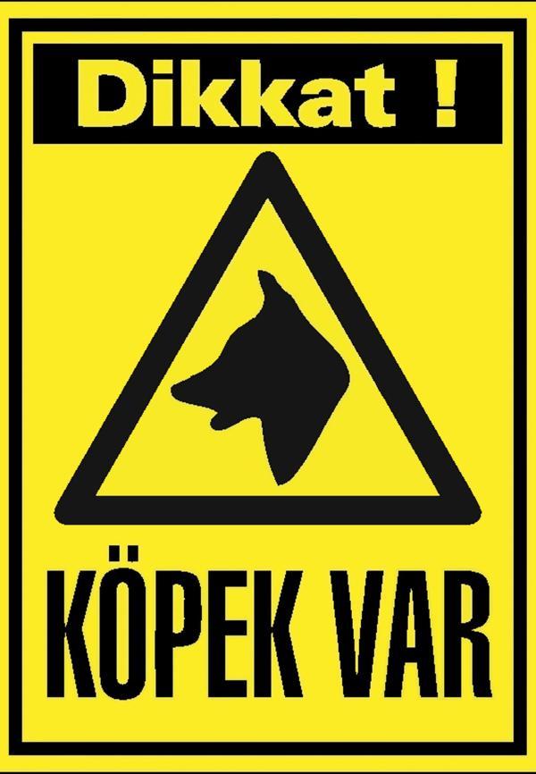 Dikkat Köpek Var Sticker 20X28 Cm - Image 1