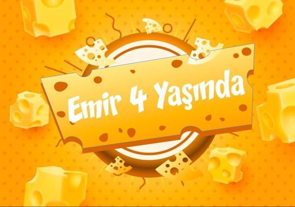 Peynir Temalı Doğum Günü Afişi 100X150 cm - Image 1