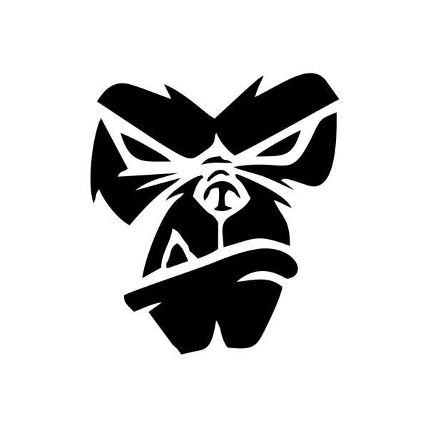 Goril Kafası Sticker17x17 Cm Siyah - Image 1