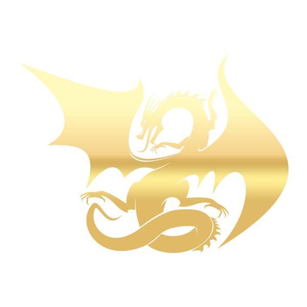 Ejderha Sticker 17x17 Cm Gold - Image 1