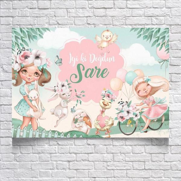Bisiklet Temalı Doğum Günü Afişi 100X150 cm - Image 1
