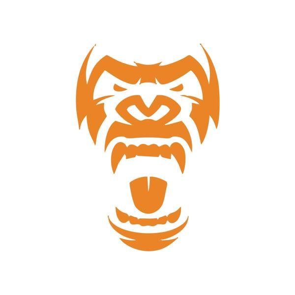 Goril Kafası Sticker17x17 Cm Turuncu - Image 1