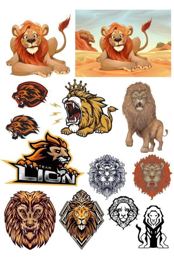 Aslan Sticker Set-1 13 Parça Telefon, Tablet, Defter, Laptop Sticker - Image 1