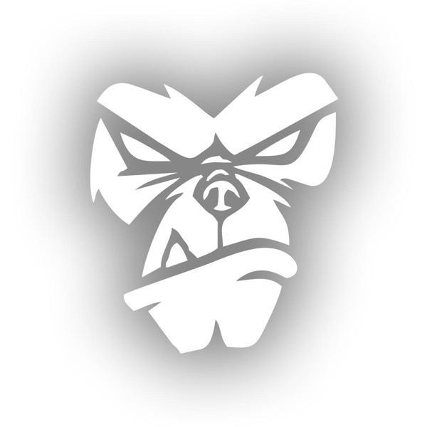 Goril Kafası Sticker17x17 Cm Beyaz - Image 1