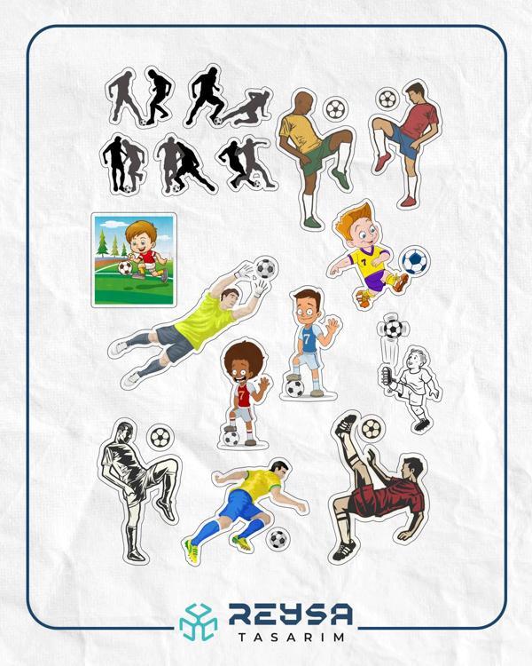 Futbol Sticker Set-1 16 Parça Telefon, Tablet, Defter, Laptop Sticker - Image 1