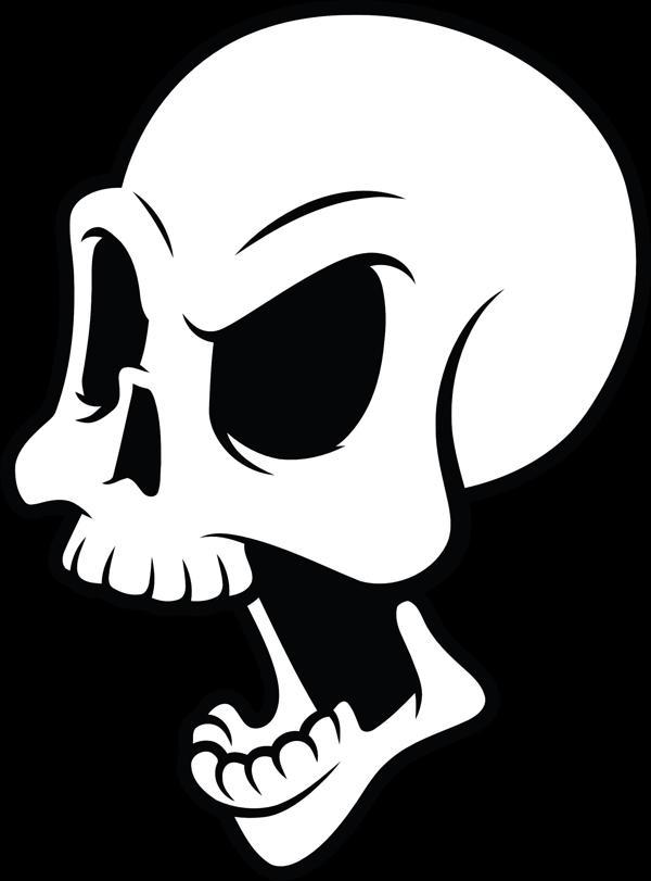 iskelet Kurukafa Sticker 10x10 cmRenkli Sticker - Image 1