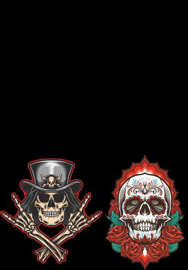 İskelet Sticker Set-1 8 Parça Telefon, Tablet, Defter, Laptop Sticker - Image 1