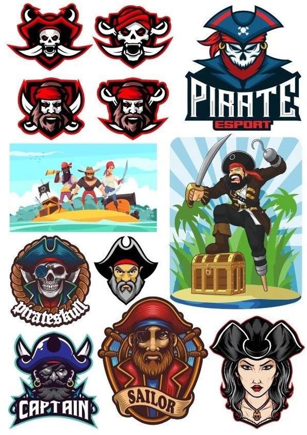 Korsanlar Sticker Set-1 13 Parça Telefon, Tablet, Defter, Laptop Sticker - Image 1