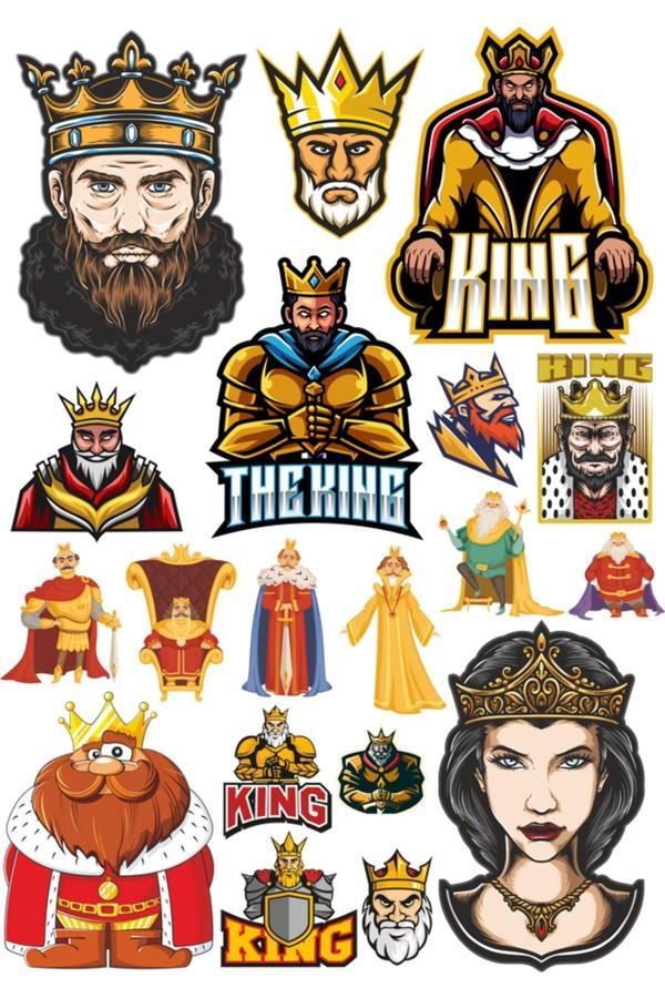 Kral Sticker Set-1 17 Parça Telefon, Tablet, Defter, Laptop Sticker - Image 1