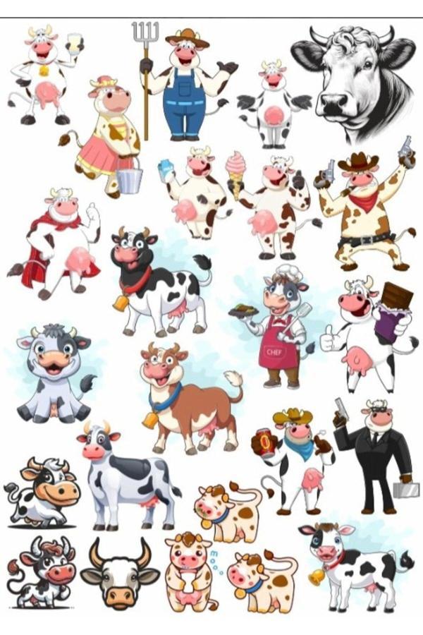 İnek ve Çiftlik Hayatı Sticker Set 2 - Image 1