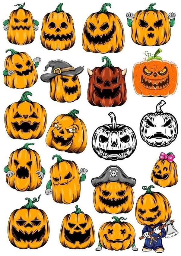 Balkabakları Sticker Set 4 16 Parça Telefon, Tablet, Defter, Laptop Sticker - Image 1