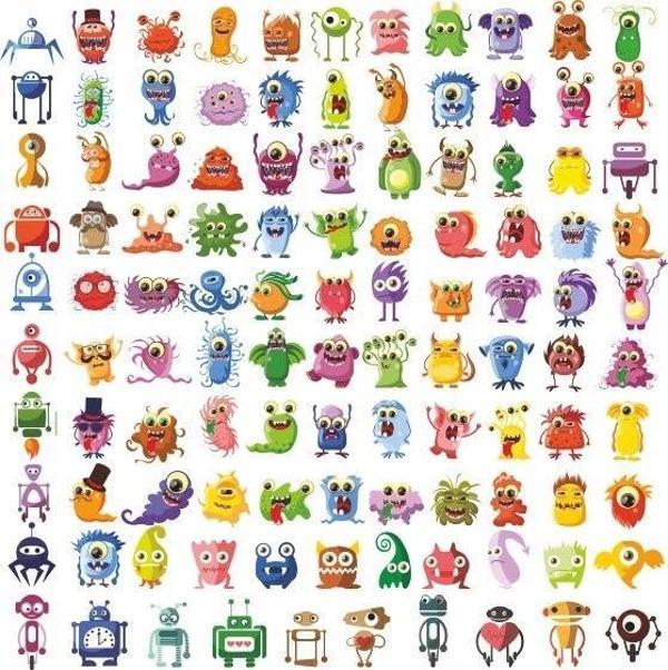 Virüs Sticker Set 60 Parça Telefon, Tablet, Defter, Laptop Sticker - Image 1