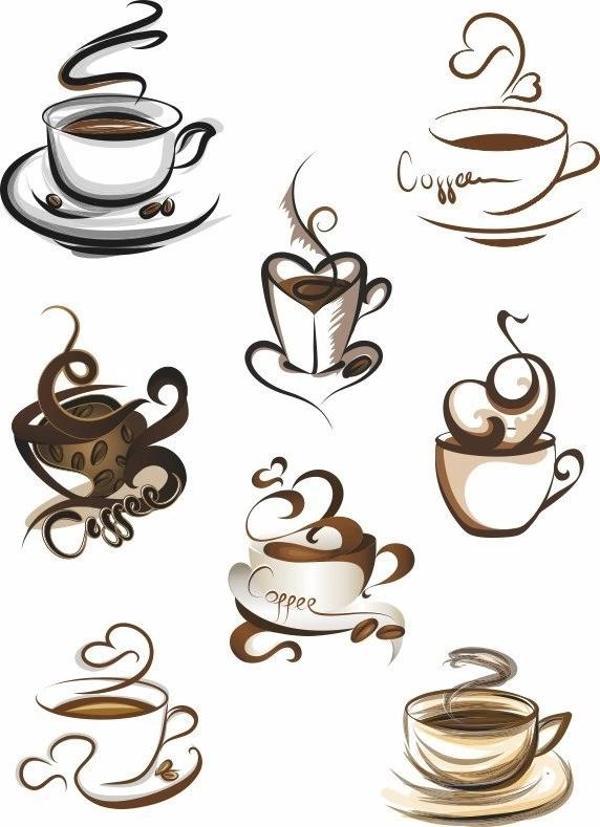 Kahve Sticker Set 8 Parça Telefon, Tablet, Defter, Laptop Sticker - Image 1