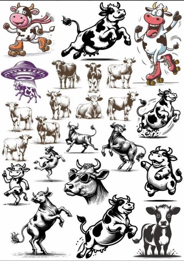 İnek ve Çiftlik Hayatı Sticker Set 2 - Image 1