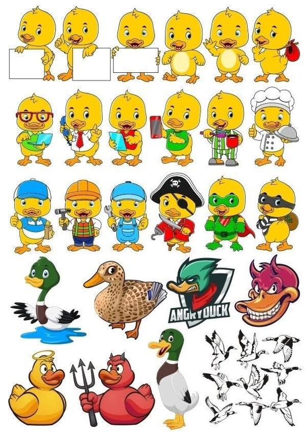 Ördek Temalı Sticker Set-3 25 Parça Telefon, Tablet, Defter, Laptop Sticker - Image 1