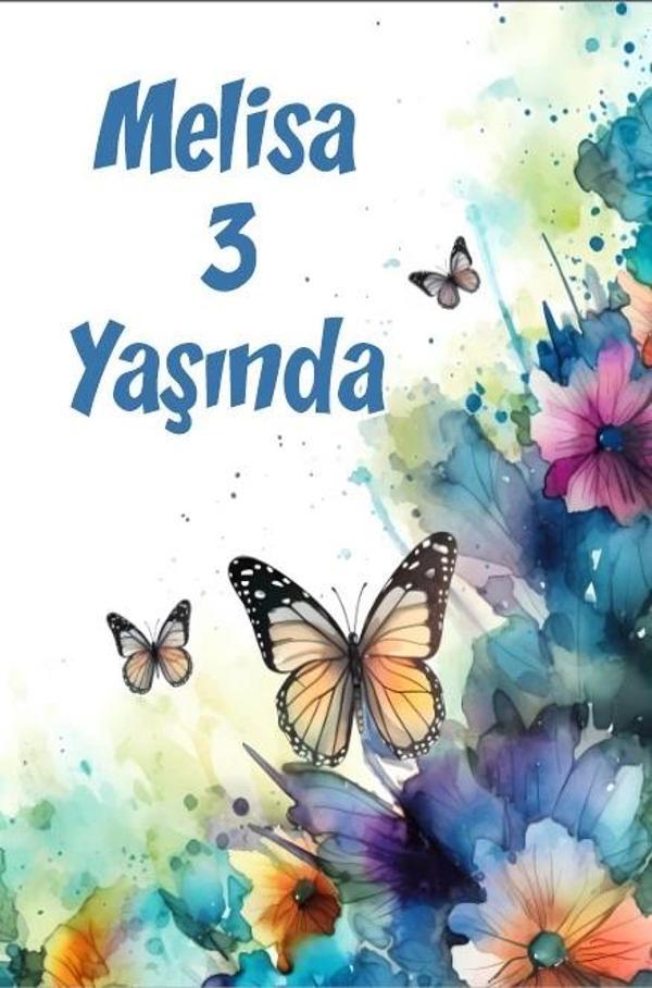 Turuncu Kelebekler Temalı Doğum Günü Afişi 35X50 cm - Image 1