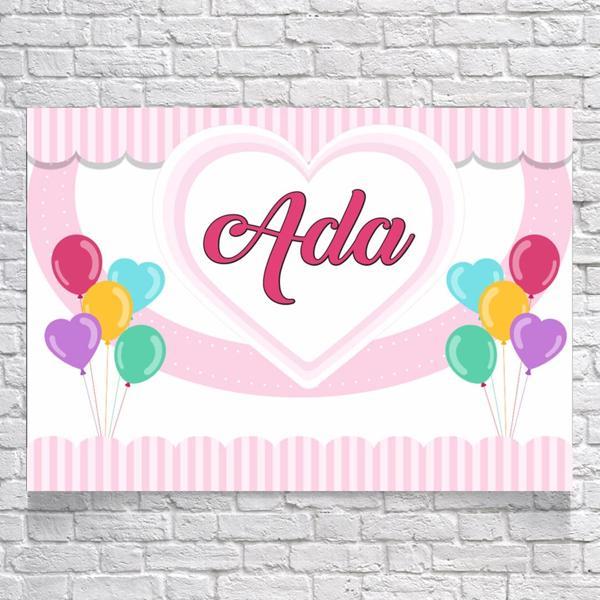 Kalp Balon Temalı Doğum Günü Afişi 35X50 cm - Image 1