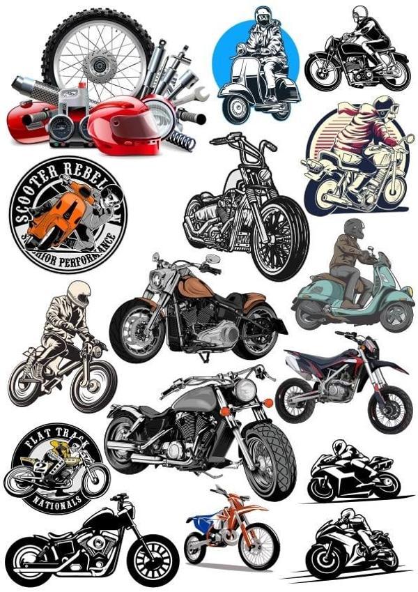 Motorcu Sticker 4 16 Parça Telefon, Tablet, Defter, Laptop Sticker - Image 1