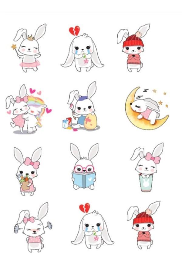 Tavşan ve Ruh Halleri Sticker Set - Image 1