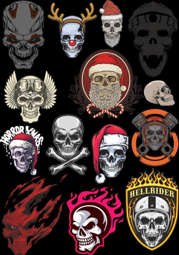 İskelet Kuru Kafa Sticker Set-3 12 Parça Telefon, Tablet, Defter, Laptop Sticker - Image 1