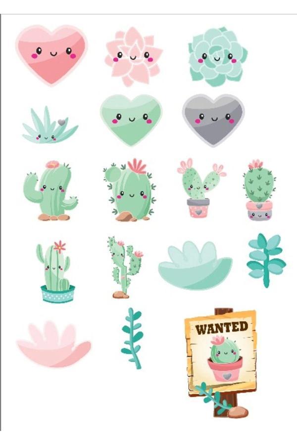 Sevimli Kaktüs Sticker Set 2 - Image 1