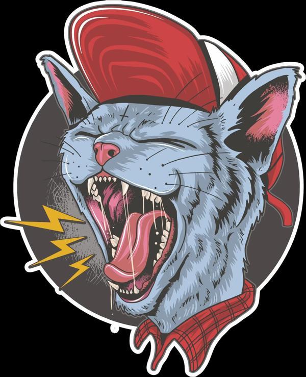 Kedi Sticker 10x10 cmRenkli Sticker - Image 1