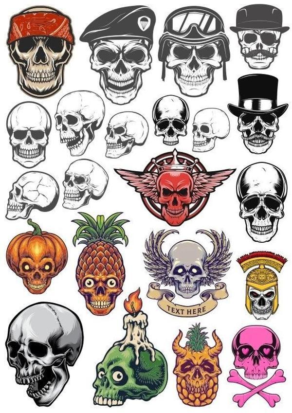 İskelet Sticker Set-13 25 Parça Telefon, Tablet, Defter, Laptop Sticker - Image 1